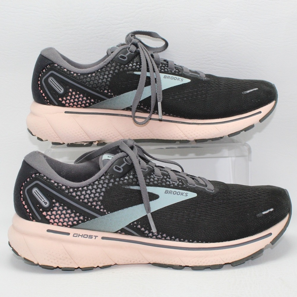 Brooks Ghost‎ 14 Womens Running Shoes Black Pink Grey Size 9 Medium 1203561B026